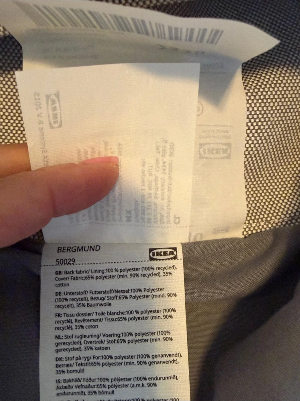 Gray IKEA parsons chair cover, new